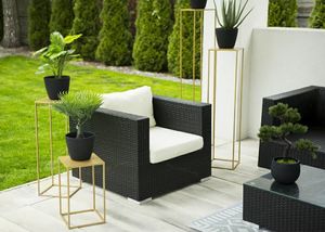 HowHomely Złoty nowoczesny kwietnik stojący 130 cm metalowy 8