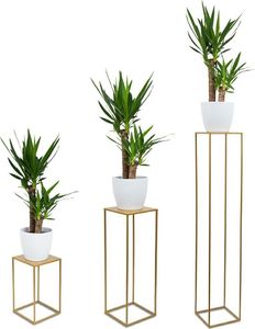 HowHomely Złoty nowoczesny kwietnik stojący 130 cm metalowy 10