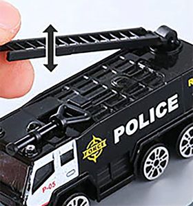 MalPlay Samolot Interaktywny + Pojazdy Policyjne Otwierany z Dźwiękiem i Światłem 11