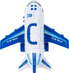 MalPlay Samolot Interaktywny + Pojazdy Policyjne Otwierany z Dźwiękiem i Światłem 12