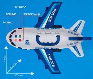 MalPlay Samolot Interaktywny + Pojazdy Policyjne Otwierany z Dźwiękiem i Światłem 2