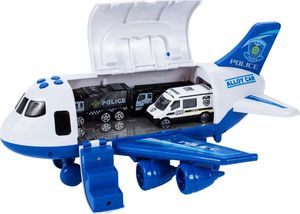 MalPlay Samolot Interaktywny + Pojazdy Policyjne Otwierany z Dźwiękiem i Światłem 3