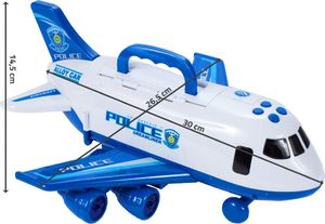 MalPlay Samolot Interaktywny + Pojazdy Policyjne Otwierany z Dźwiękiem i Światłem 4