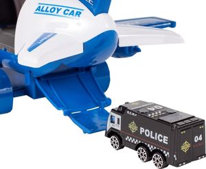 MalPlay Samolot Interaktywny + Pojazdy Policyjne Otwierany z Dźwiękiem i Światłem 8