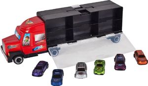 MalPlay CIĘŻARÓWKA Z METALOWYMI AUTAMI TIR I LAWETA POJAZD 4