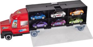 MalPlay CIĘŻARÓWKA Z METALOWYMI AUTAMI TIR I LAWETA POJAZD 5