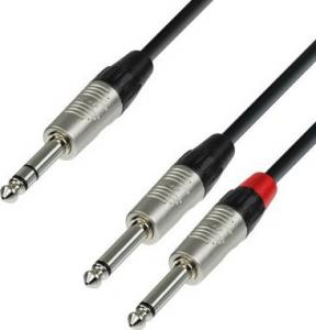 Kabel Adam Hall Jack 6.3 mm - Jack 6.3 mm x2 1.5m srebrny 1