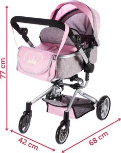 MalPlay WÓZEK DLA LALEK GŁĘBOKI SPACERÓWKA Z TORBĄ GONDOLA 2