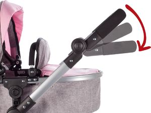 MalPlay WÓZEK DLA LALEK GŁĘBOKI SPACERÓWKA Z TORBĄ GONDOLA 4