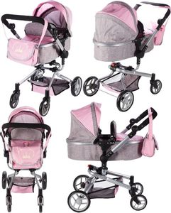 MalPlay WÓZEK DLA LALEK GŁĘBOKI SPACERÓWKA Z TORBĄ GONDOLA 7