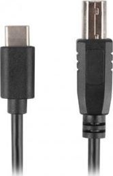 Kabel USB Lanberg USB-C - USB-B 1.8 m Czarny (CA-USBA-14CC-0018-BK) 1