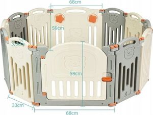 Costway Składany kojec dla dzieci z bramką bezpieczeństwa 4