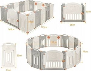 Costway Kojec modułowy dla dzieci z pozytywką 3