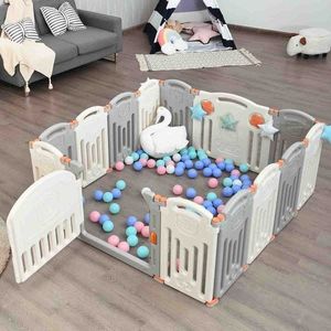 Costway Składany kojec dla dzieci z bramką bezpieczeństwa 5