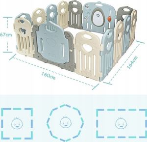 Costway Składany kojec dla dzieci z bramką bezpieczeństwa 4