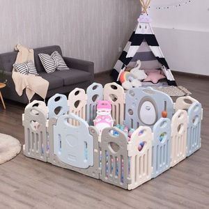 Costway Składany kojec dla dzieci z bramką bezpieczeństwa 6