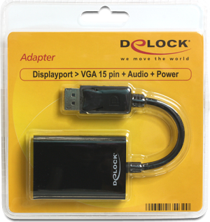 Adapter AV Delock DisplayPort - D-Sub (VGA) + Jack 3.5mm czarny (65439) 4