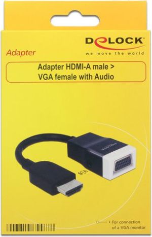 Adapter AV Delock HDMI - D-Sub (VGA) + Jack 3.5mm czarny (65587) 2