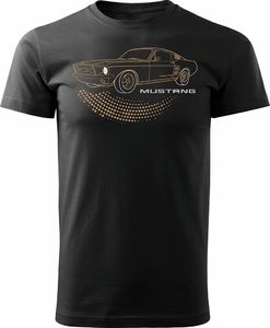 Topslang Koszulka motoryzacyjna z Fordem Mustangiem Ford Mustang męska czarna REGULAR S 1