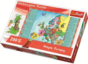 Trefl Puzzle 200 elementów Mapa Europy dla dzieci 1