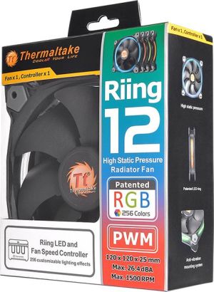 Wentylator Thermaltake Riing 12 LED RGB 3-pack + Hub (CL-F042-PL12SW-B) 9