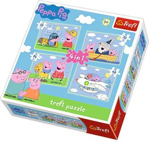 Trefl Puzzle 4w1 Peppa podróże 34246 1