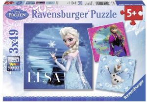 Ravensburger Puzzle 3x49 Elsa Anna & Olaf - 092697 1