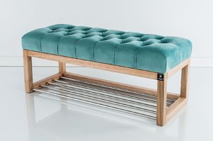 Emra Wood Design Ławka na buty Emrawood Drewno Lite Siedzisko Pikowane 2