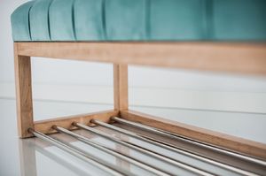 Emra Wood Design Ławka na buty Emrawood Drewno Lite Siedzisko Pikowane 6