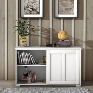 Costway Szafka komoda z przesuwanymi drzwiami 10