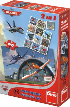 Dino Puzzle 2w1 66 elementów Memo Samoloty 1