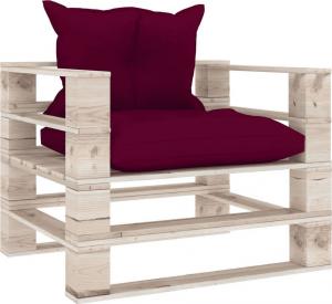 vidaXL Sofa ogrodowa z palet czerwone poduszki drewno sosnowe VidaXL 1