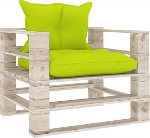 vidaXL Sofa ogrodowa z palet jasnozielone poduszki drewno sosnowe VidaXL 1