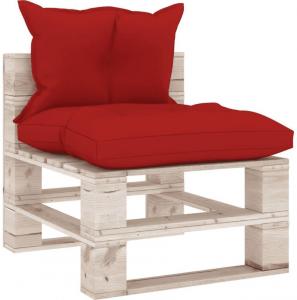 vidaXL Sofa środkowa z palet z poduszkami drewno sosnowe VidaXL 1