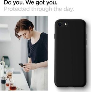 Spigen ETUI SPIGEN LIQUID CRYSTAL MATTE BLACK + SZKŁO HYBRYDOWE 3MK FG DO IPHONE 7/8/SE 2020 uniwersalny 9