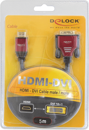 Kabel Delock HDMI - DVI-D 5m czerwony (84344) 4