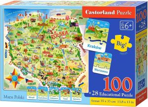 Castorland Puzzle Edukacyjne Mapa Polski 100EL. (E-142) 1