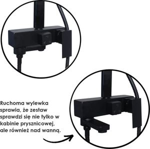 Zestaw prysznicowy YokaHome Bateria prysznicowa wannowa kran z deszczownicą 30 cm - Yoka 5