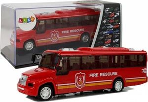 Lean Sport Autobus Straży Pożarnej z Naciągiem Światłami i Dźwiękami Otwierane Drzwi 1