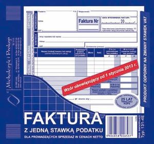 Herlitz FAKTURA NETTO (1 STAWKA VAT) 2/3 A5 (O+1K) 1