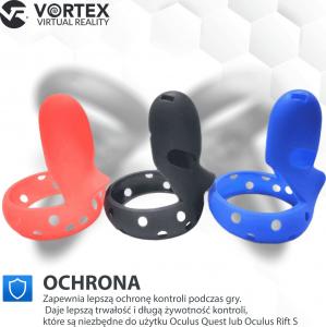 Vortex Virtual Reality Silikonowy pokrowiec do kontrolerów Oculus Quest 1/Rift S czerwony 2