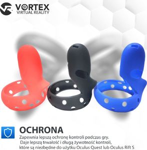 Vortex Virtual Reality Silikonowy pokrowiec do kontrolerów Oculus Quest 1/Rift S niebieski 2