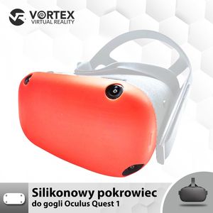 Vortex Virtual Reality Silikonowy pokrowiec do gogli Oculus Quest 1 czerwony 2