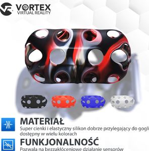 Vortex Virtual Reality Silikonowy pokrowiec do gogli HTC VIVE PRO Czarny 4