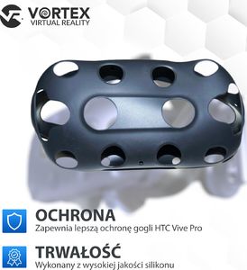 Vortex Virtual Reality Silikonowy pokrowiec do gogli HTC VIVE PRO Czarny 5
