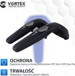 Vortex Virtual Reality Silikonowe pokrowce do kontrolerów HTC Vive & HTC Vive Pro Czarny 3