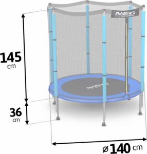 Trampolina ogrodowa Neo-Sport NS-04Z200F z siatką zewnętrzną 4.5 FT 140 cm 5