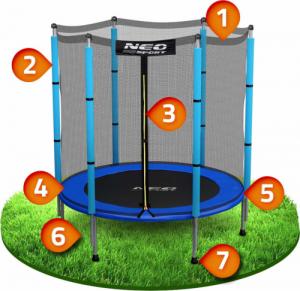 Trampolina ogrodowa Neo-Sport NS-04Z200F z siatką zewnętrzną 4.5 FT 140 cm 9