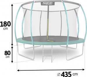 Trampolina ogrodowa Neo-Sport NS-14C181 z siatką wewnętrzną 14.5 FT 435 cm 8