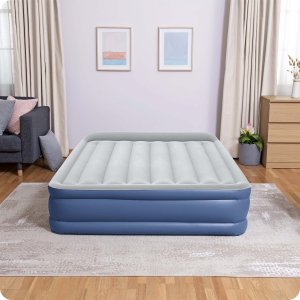 Bestway Materac Dmuchany Dwuosobowy z Wbudowaną Pompką Szary Granatowy 4